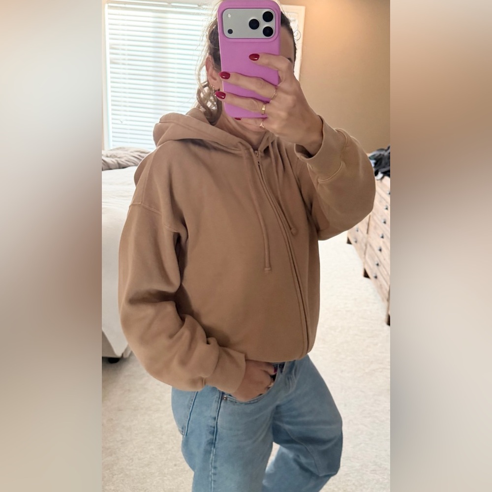 Aritzia Garment Dyed Full Zip Sweatshirt - M (2)